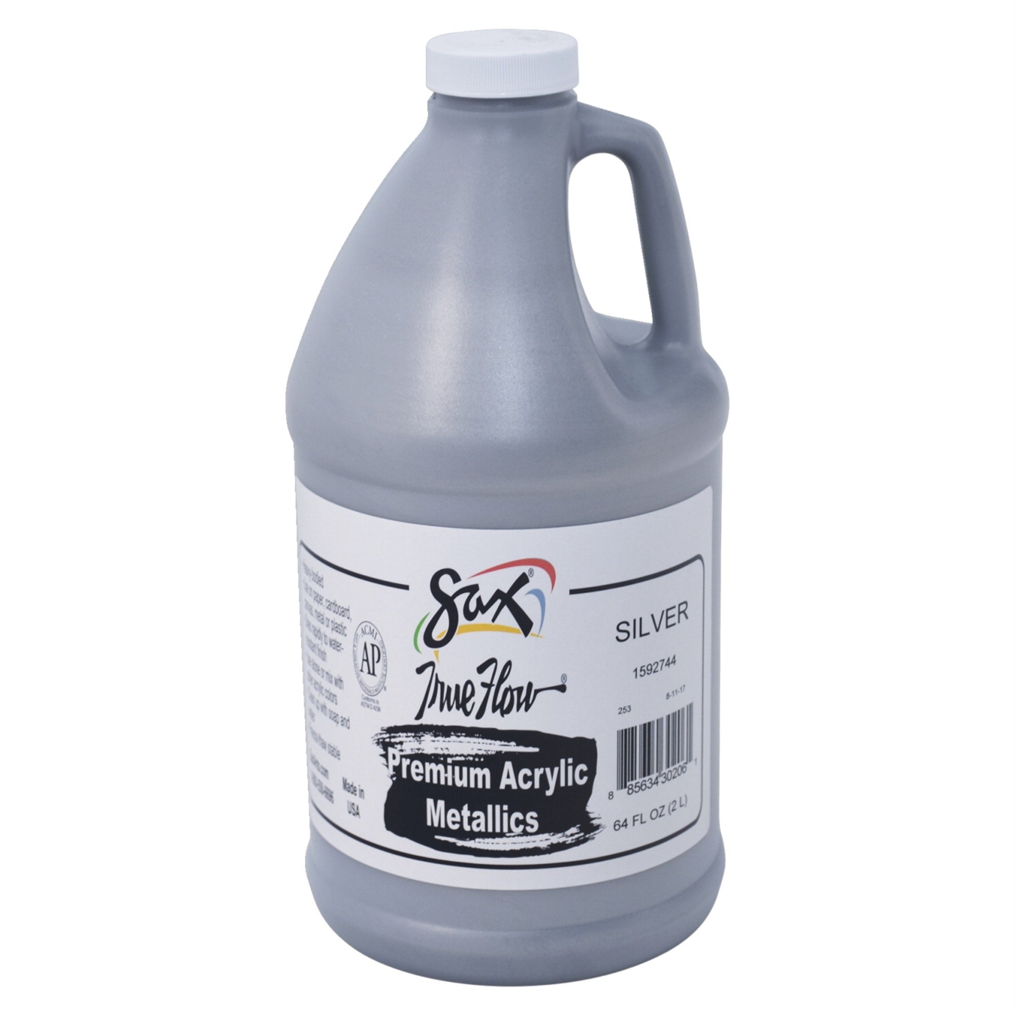 Sax Premium Heavy-Bodied Acrylic, Half Gallon, Metallic Silver