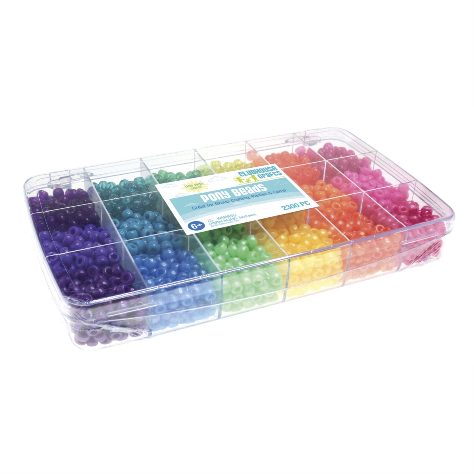 Sulyn Clubhouse Crafts Pony Beads, Assorted Colors, Set Of 2300