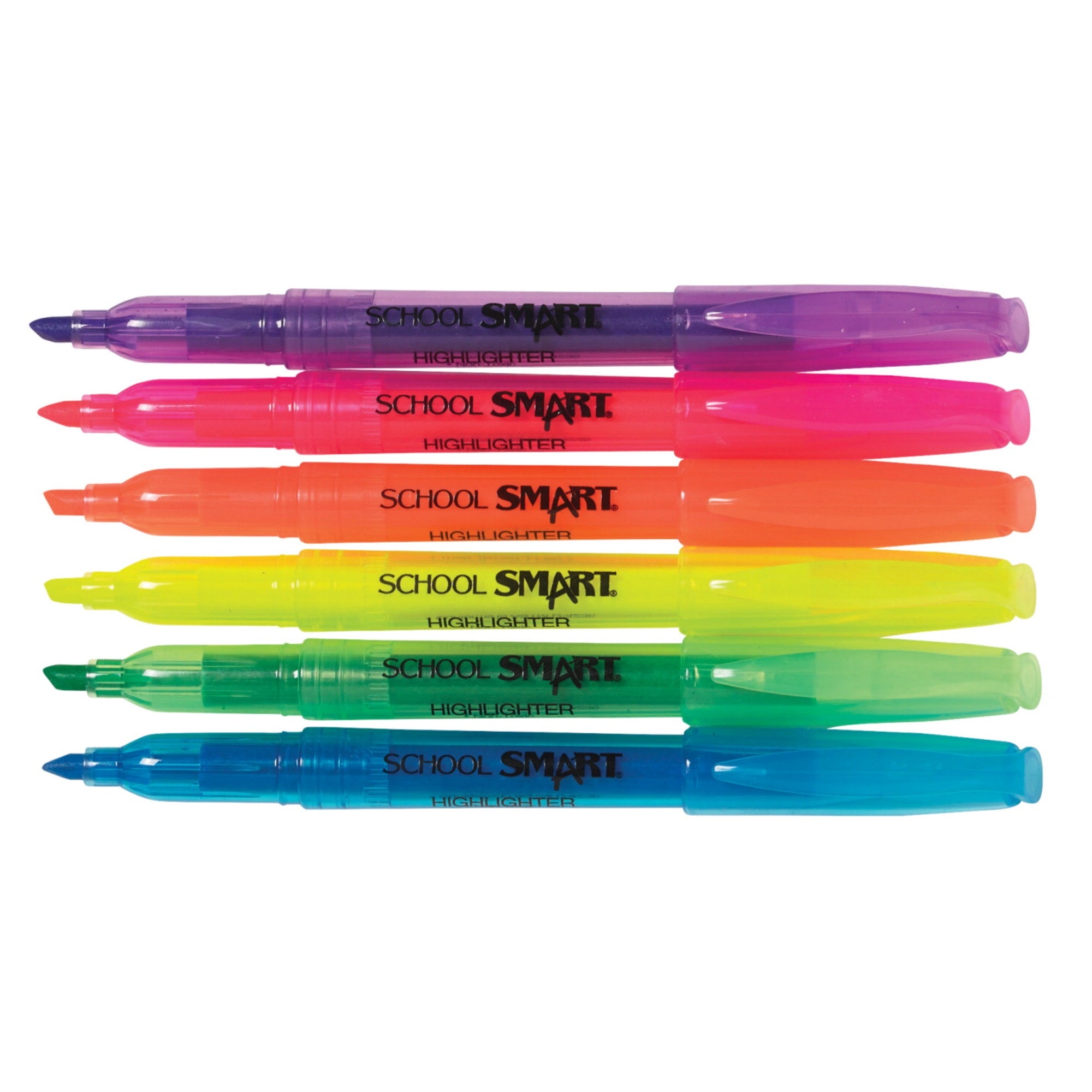 School Smart Highlighter, Chisel Tip, Pen Style, Assorted, Pack Of 48
