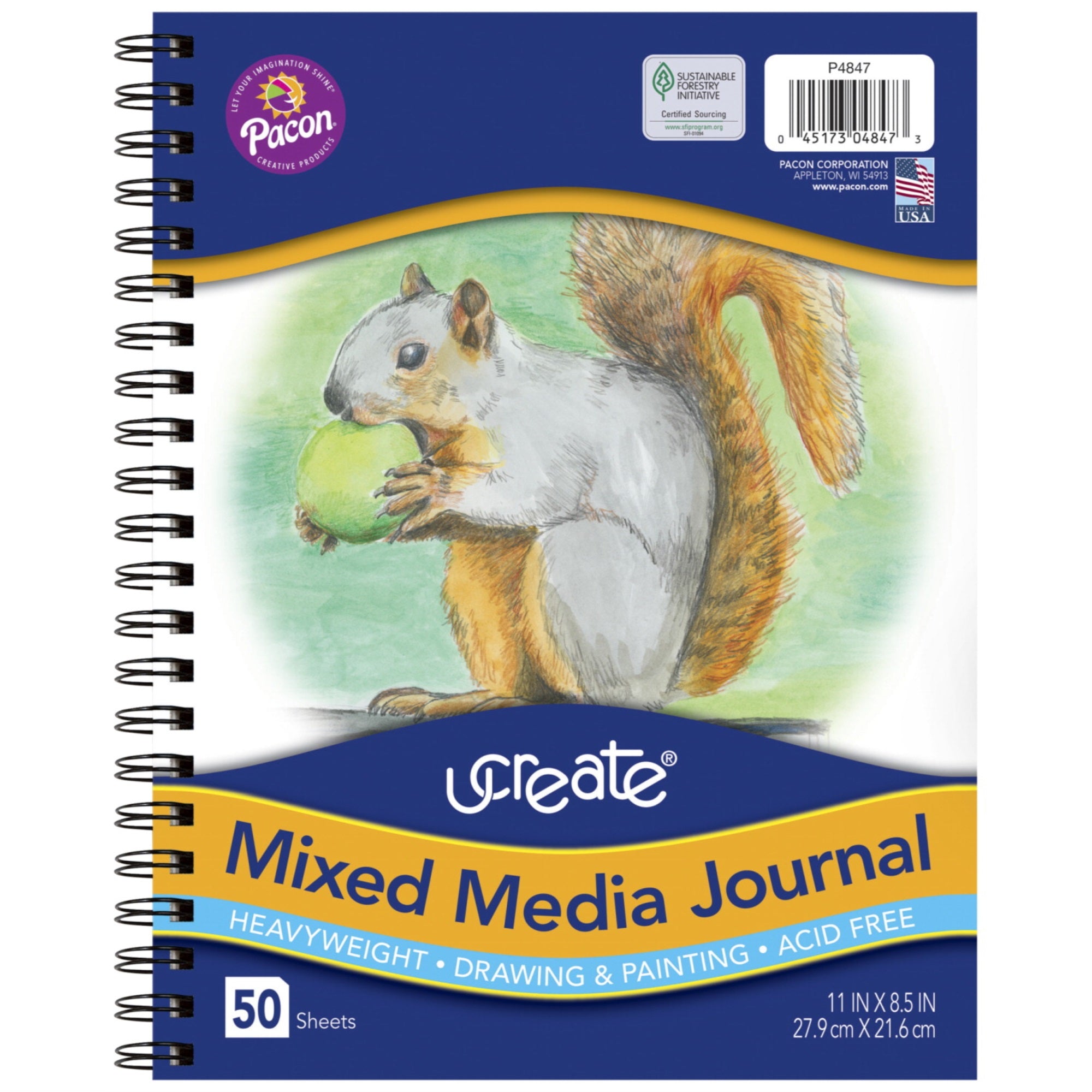 Ucreate Mixed Media Journal, 11 X 8-1/2 Inches, 50 Sheets