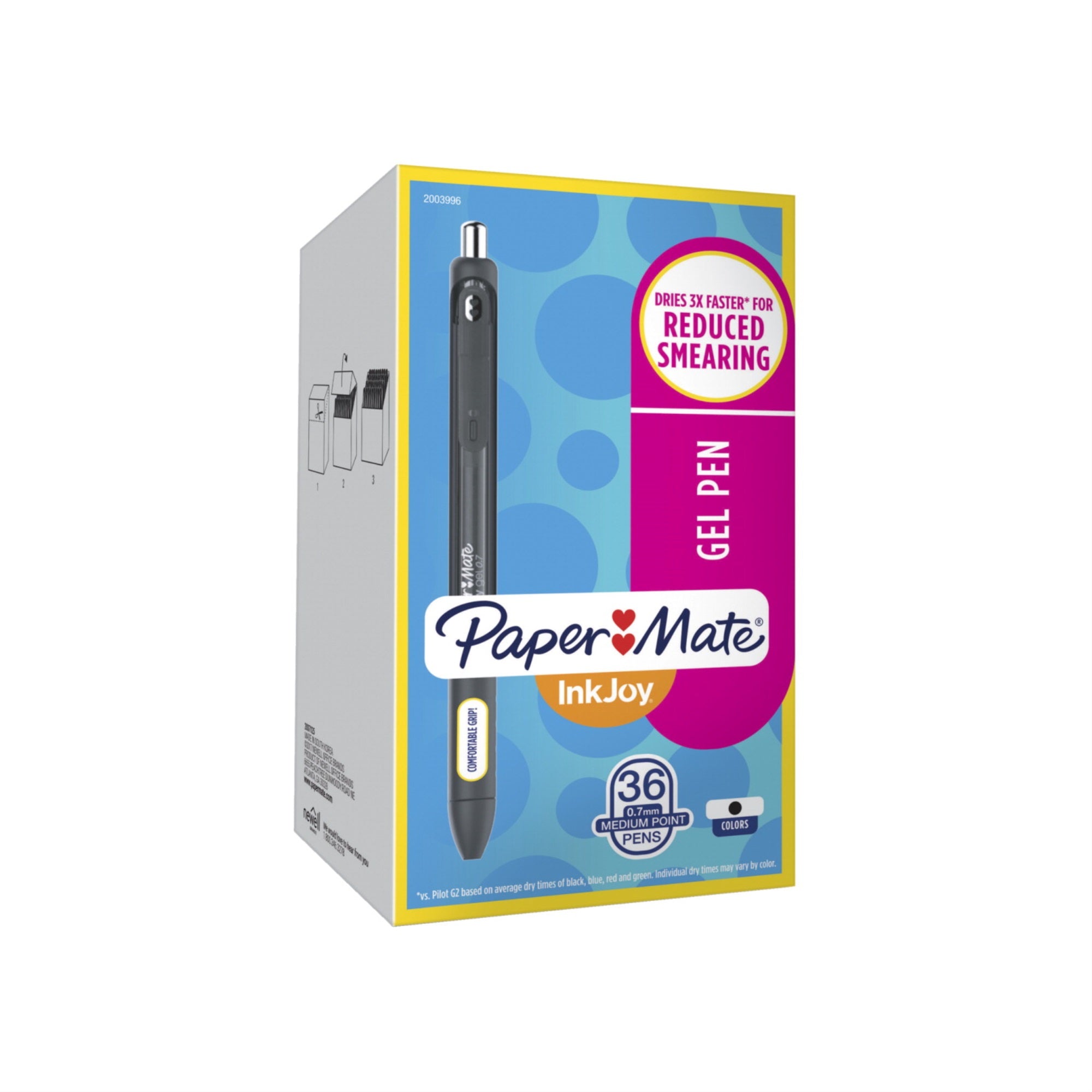 Paper Mate Inkjoy Gel Pen, 0.7 Mm, Black, Pack Of 36
