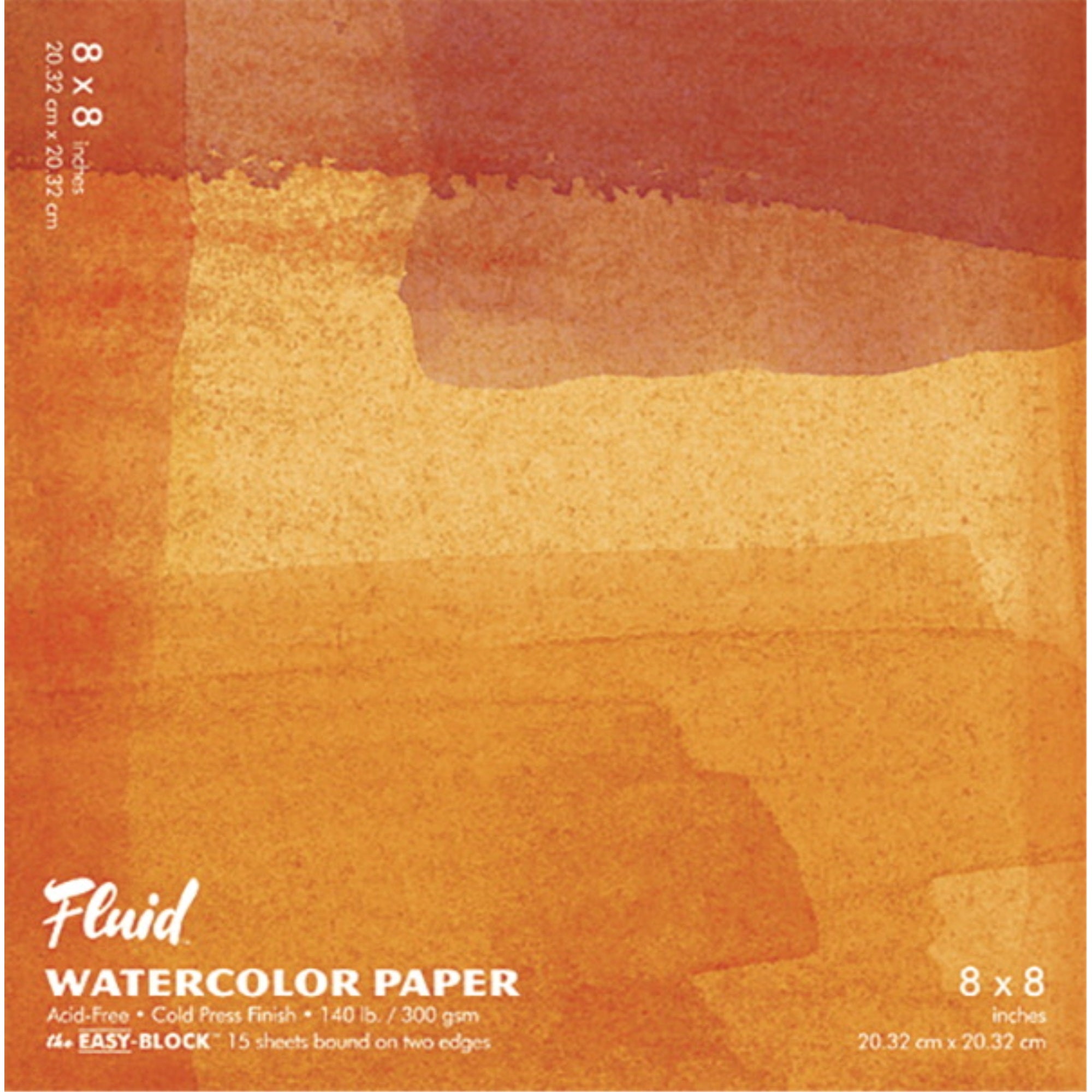 Fluid Cold Press Easy Block Watercolor Paper, 8 X 8 Inches, 15 Sheets