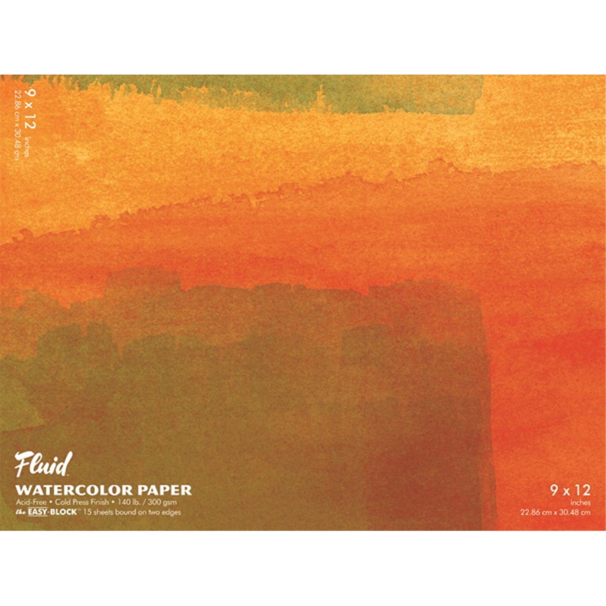 Fluid Cold Press Easy Block Watercolor Paper, 9 X 12 Inches, 15 Sheets