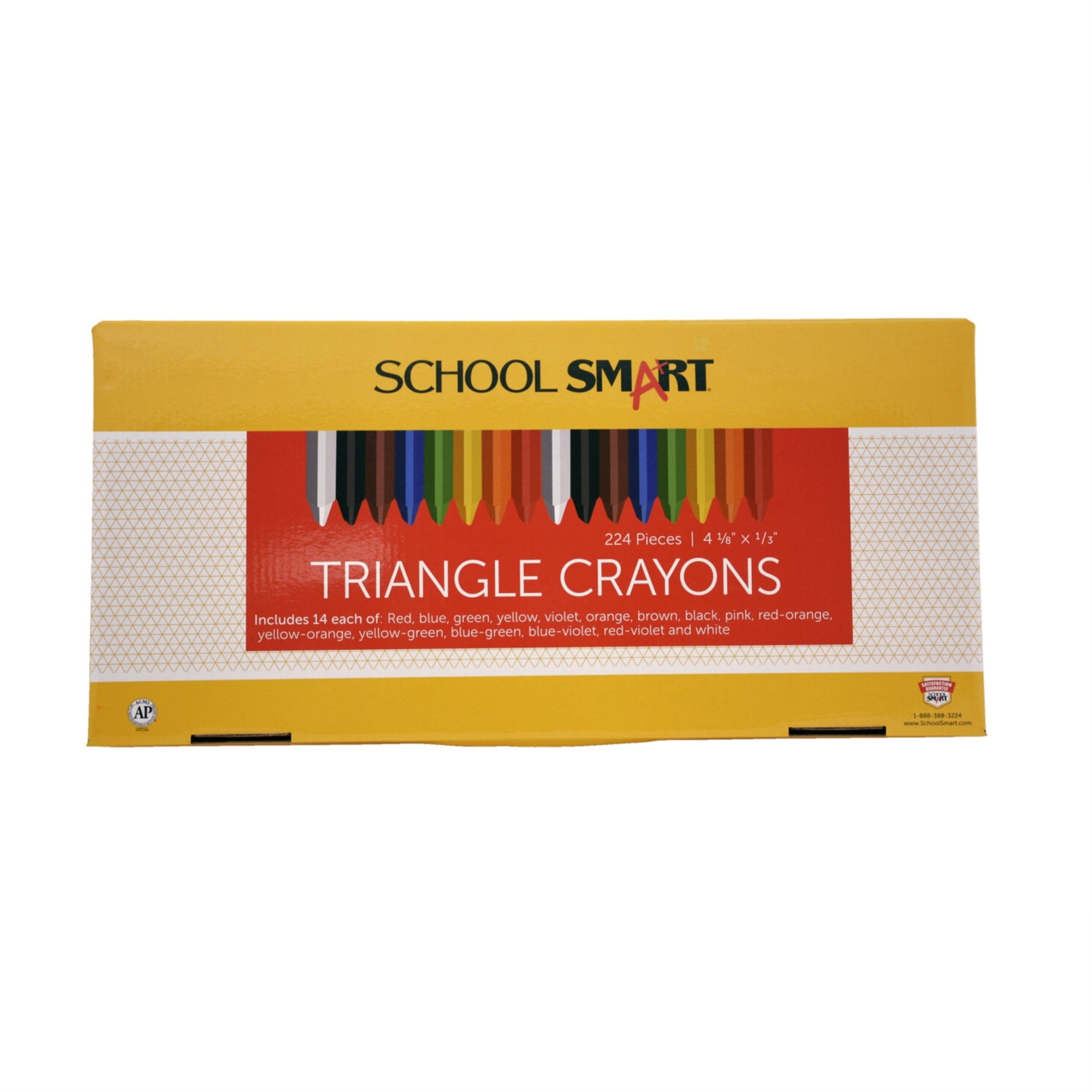 School Smart Triangular Crayons, Set Of 224