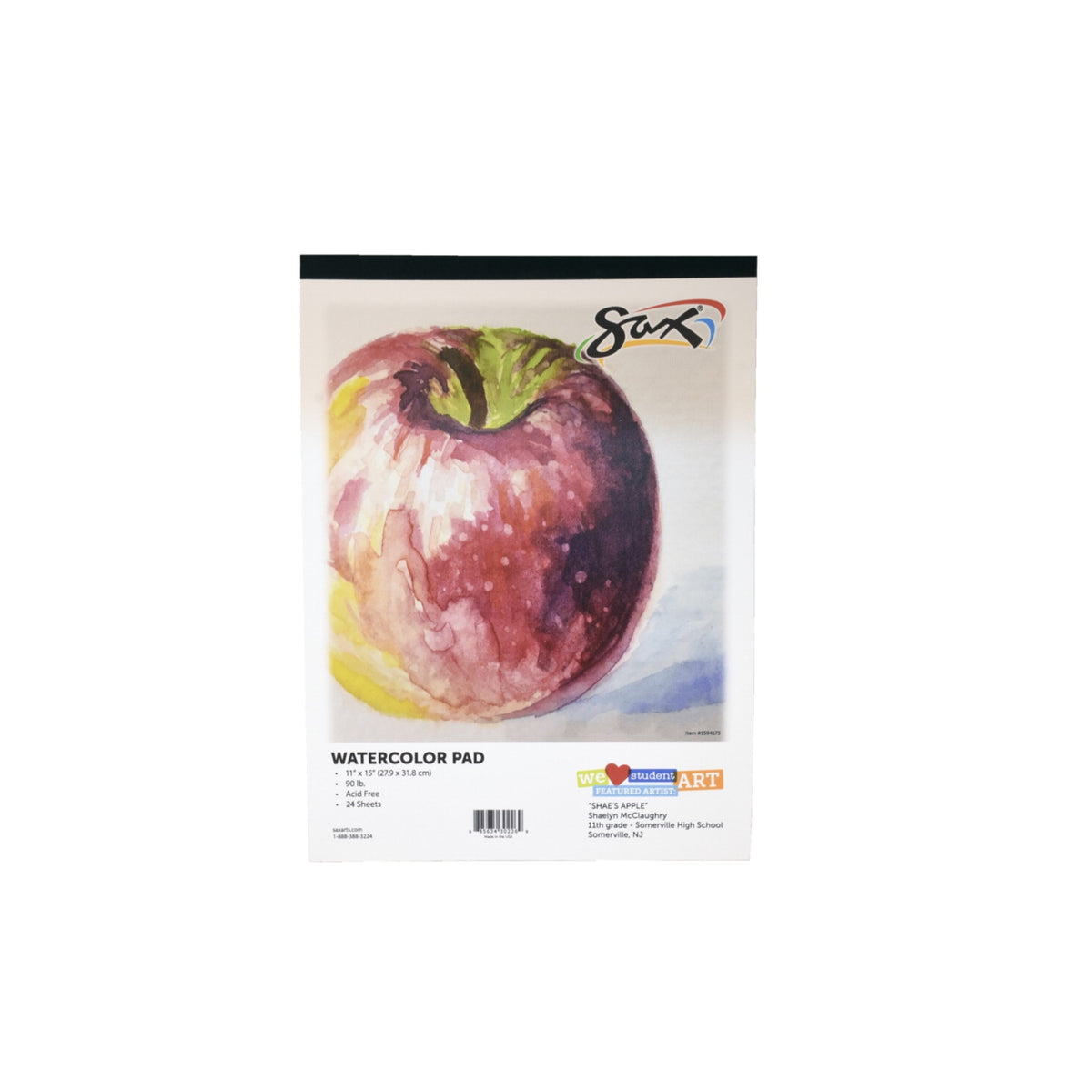Sax Watercolor Pad, 90 Lb, 11 X 15 Inches, White, 24 Sheets
