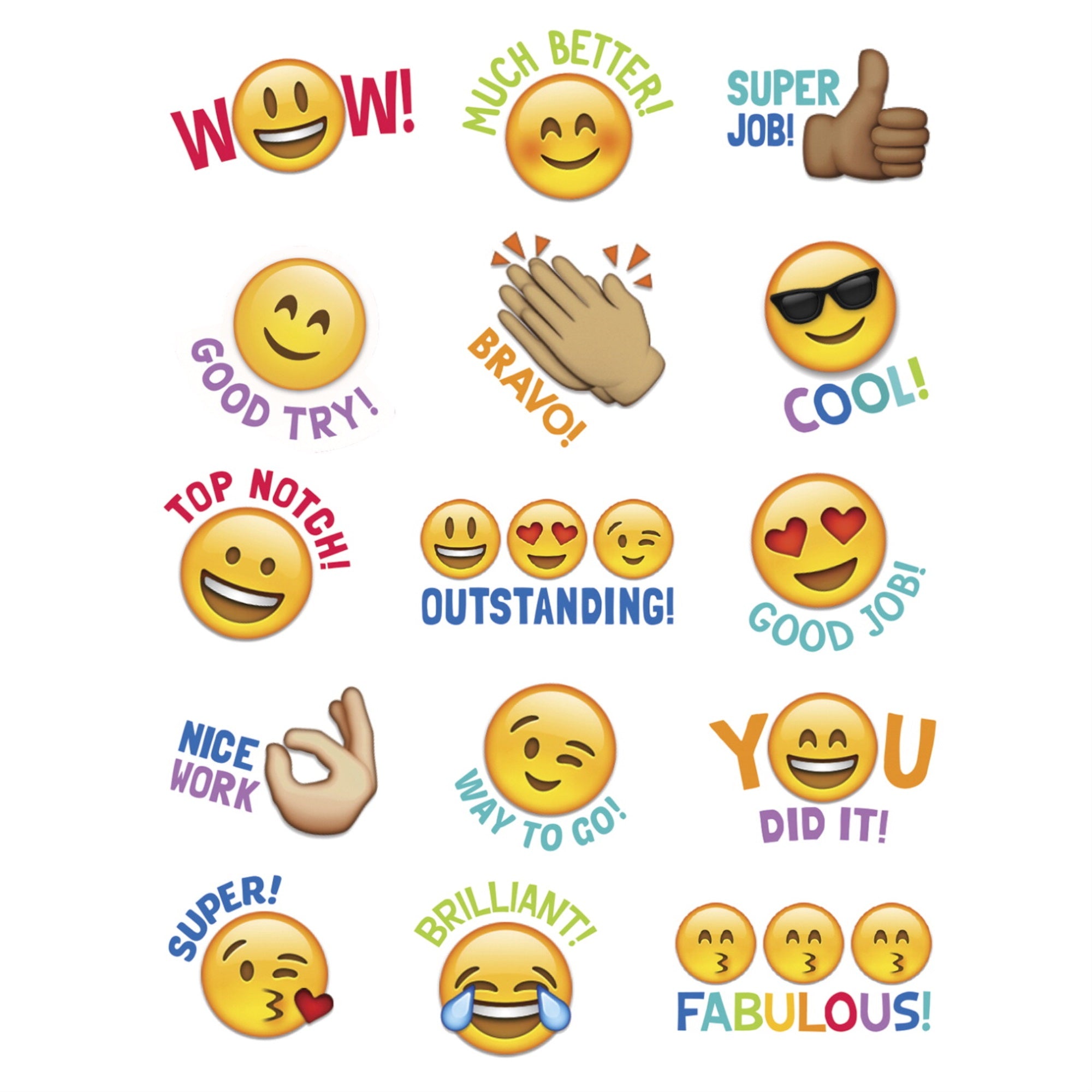 Creative Teaching Press Emoji Reward Stickers, Pack Of 75
