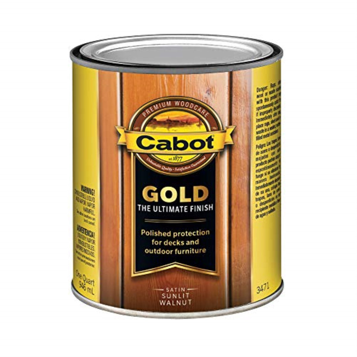 1594811 Deck Vrnsh Sunltwalnt Qt Cabot Gold Satin Sunlit Walnut Deck Varnish 1 Qt (Pack Of 4)