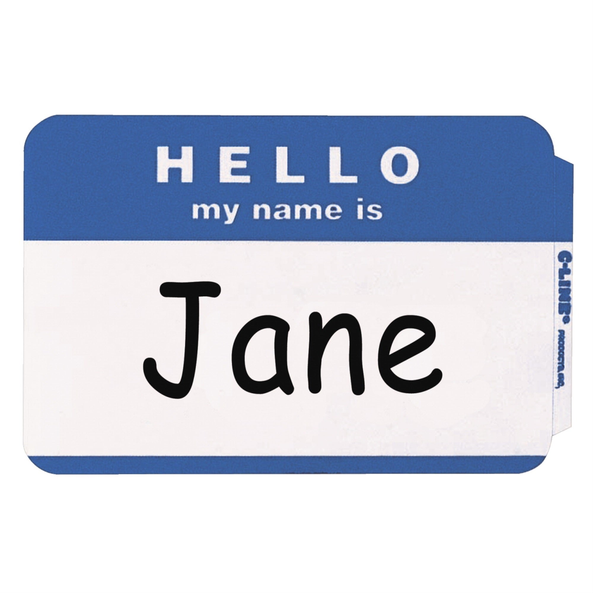 C-Line &Quot;Hello&Quot; Name Badge Labels, Blue Border, 3-1/2 X 2-1/4 Inches, Pack Of 100