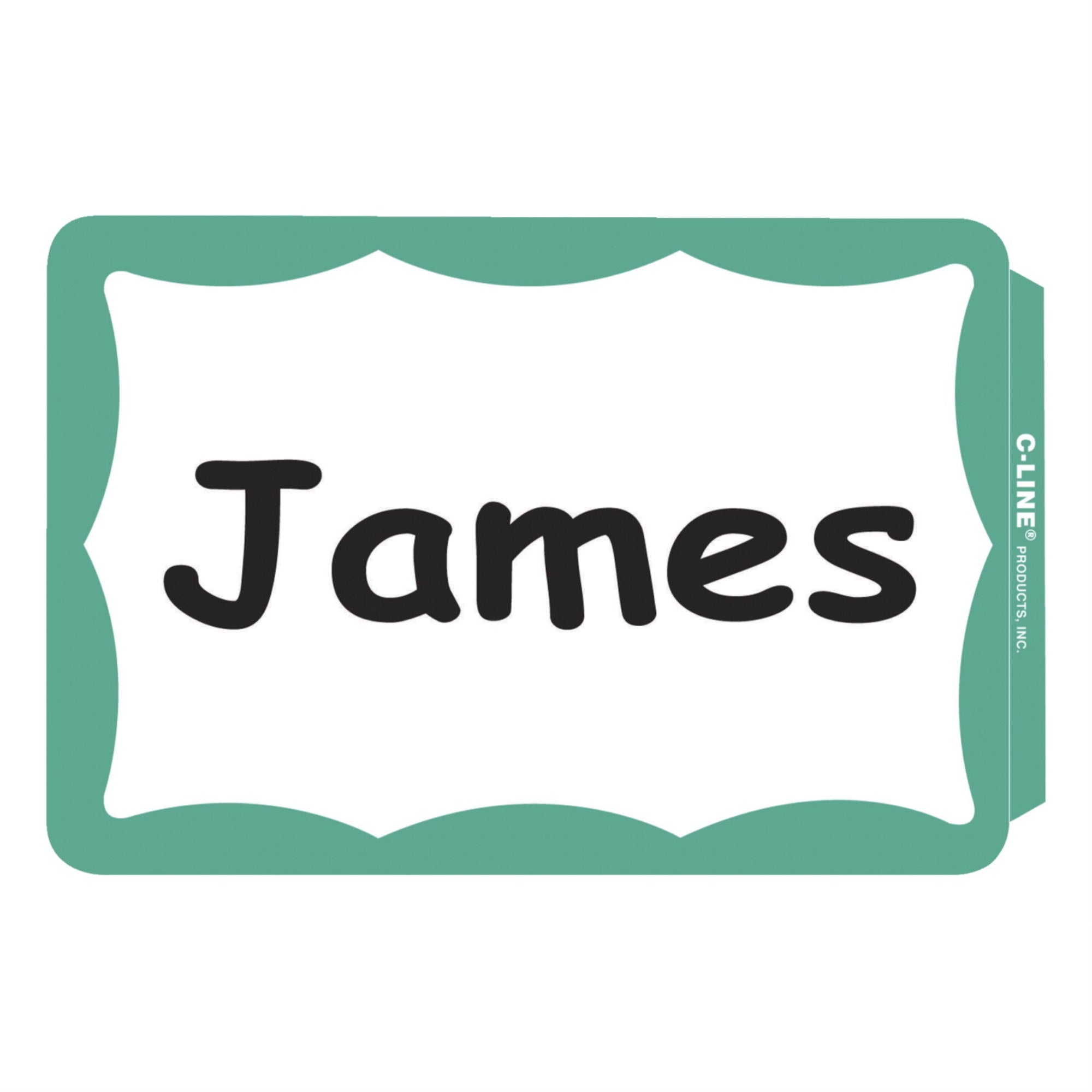 C-Line Blank Name Badge Labels, Green Border, 3-1/2 X 2-1/4 Inches, Pack Of 100