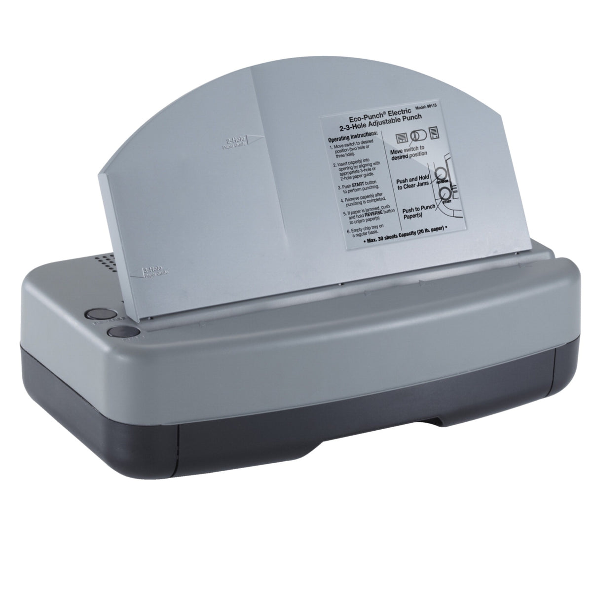 Eco-Punch, Electric, 2-3 Hole, 12-5/8 X 7-1/8 X 4-7/8 Inches, 30 Sheet Capacity