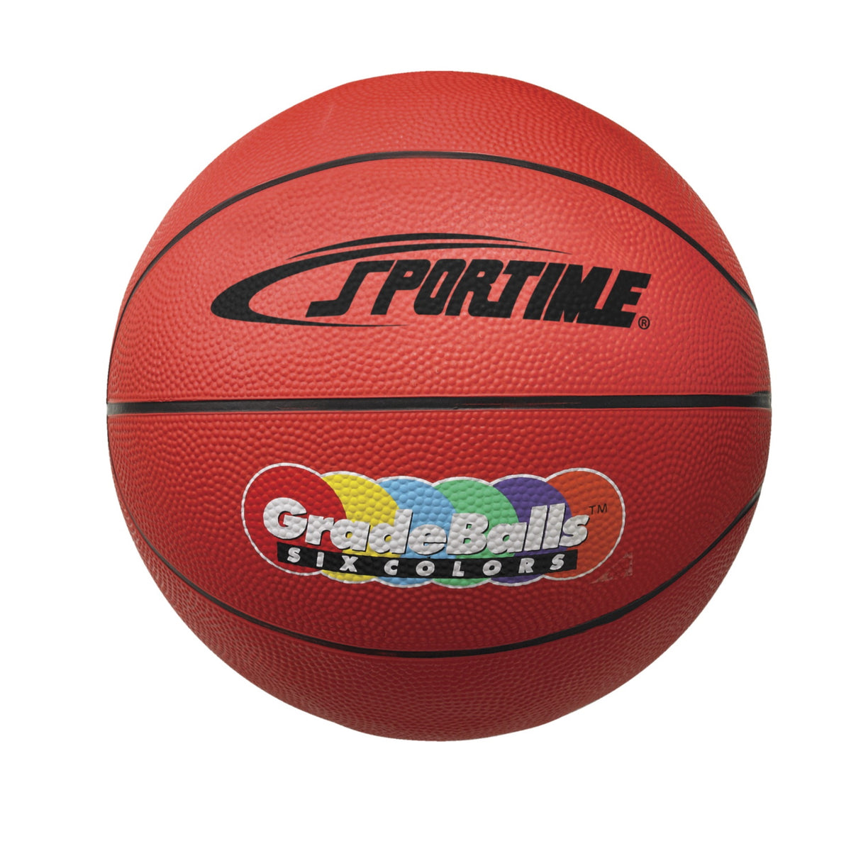 Sportime Gradeball Rubber Minchi Basketball, 11 Inches, Red