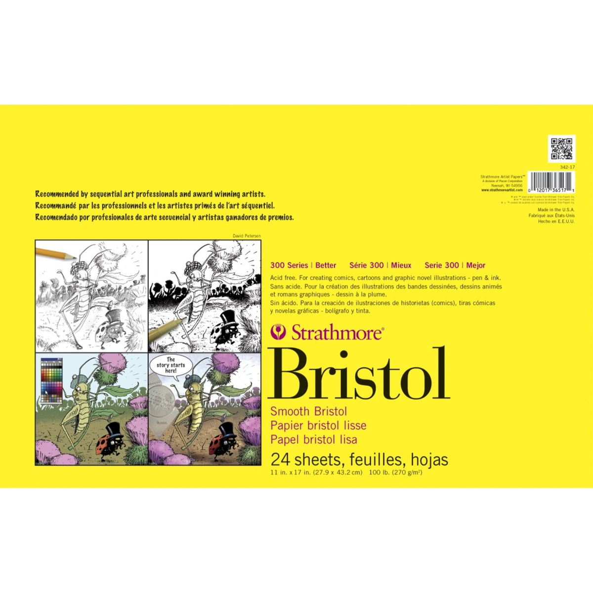 Strathmore 300 Series Bristol Pad, 11 X 17 Inches, 100 Lb, 24 Sheets