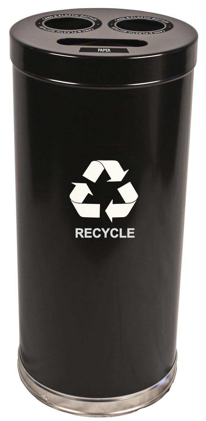 15Rtbk-Vv Ergode Emoti-Can: 3-Opening Recycling Container With Lift-Off Top And Stainless Steel Bottom Band For Efficient Sortin