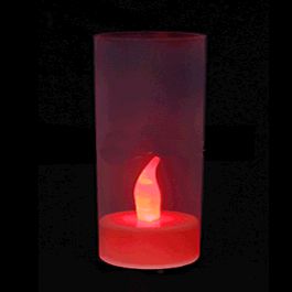 LED Red Flame Pillar Candle