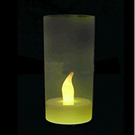 LED Yellow Flame Pillar Candle