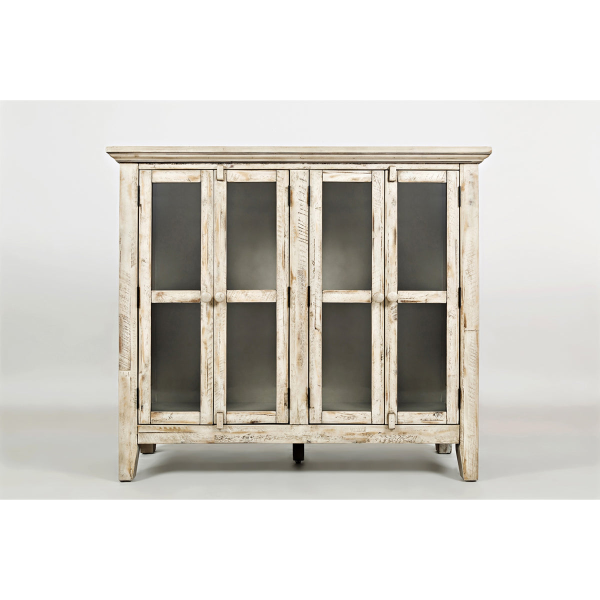 Rustic Shores 48' Coastal Distressed Acacia Four-Door Accent Cabinet
