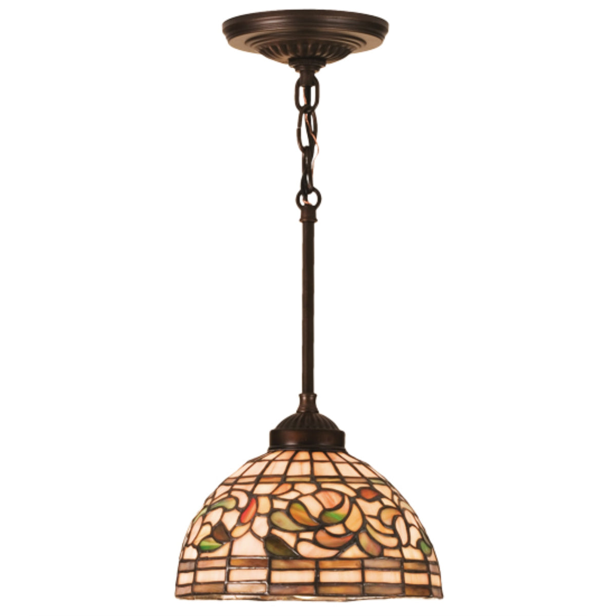 8'W Tiffany Turning Leaf Mini Pendant