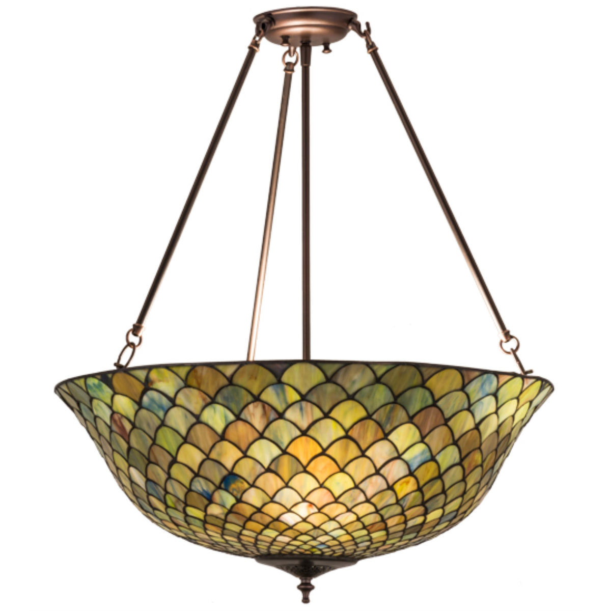 24'W Tiffany Fishscale Semi-Flushmount