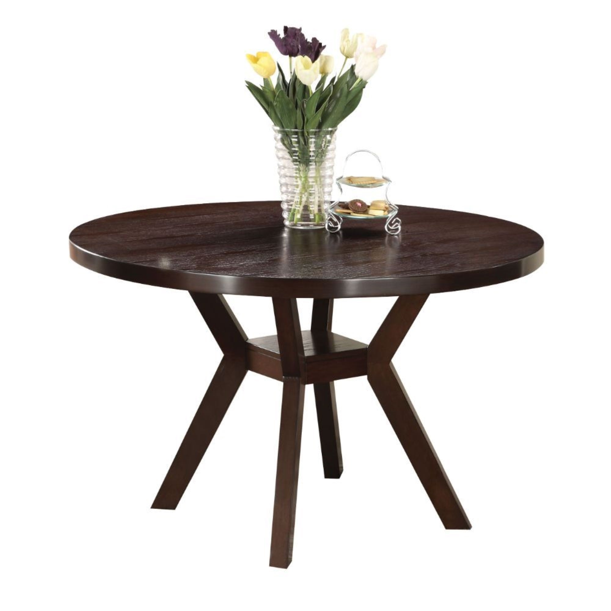 Yardlio Dining Table - KD Round Table (No Storage/No Leaf) - 45mm MDF Top - Rubberwood Base - 48L X 48W X 30H - 71 lbs Net Weight