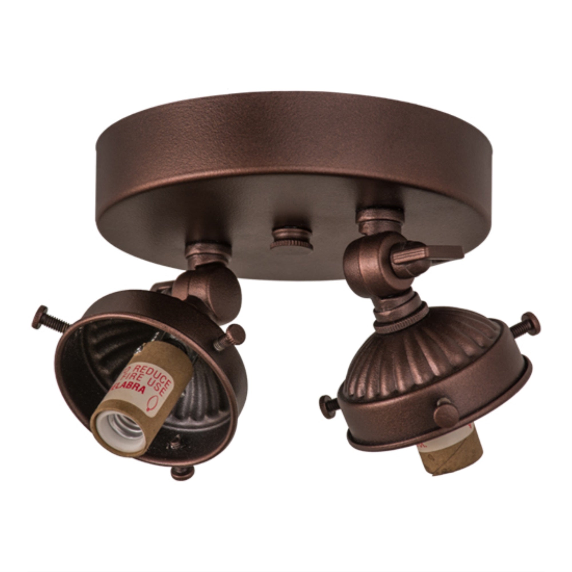 5'W Mahogany Bronze 2 Lt Flushmount Hardware