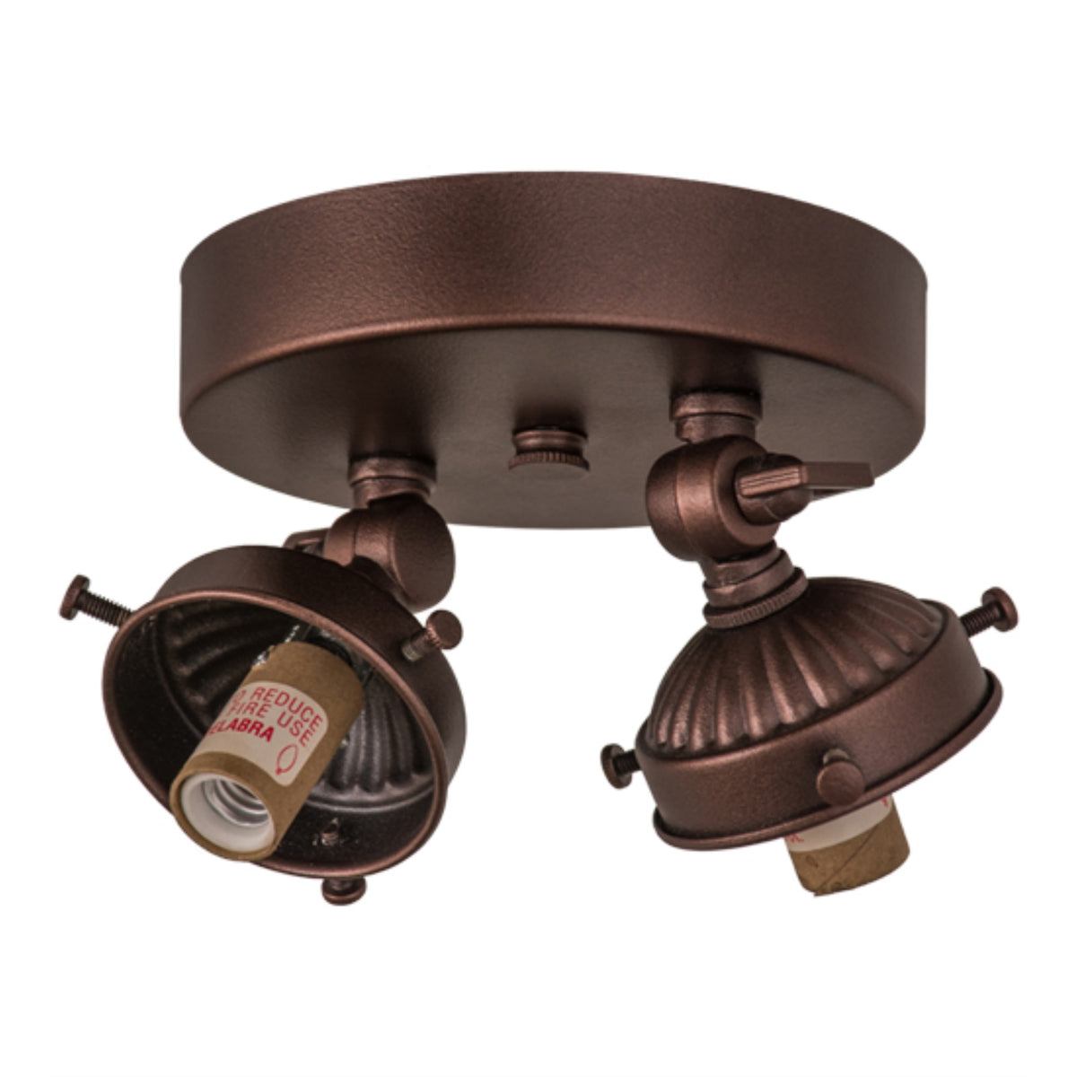 5'W Mahogany Bronze 2 Lt Flushmount Hardware