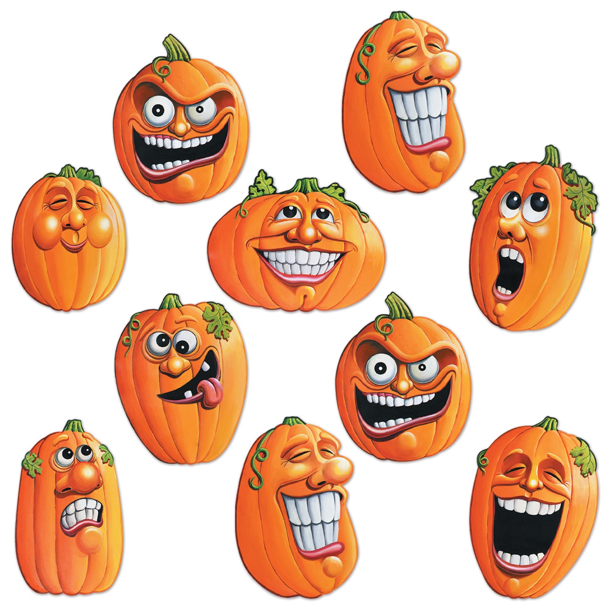 Mini Wacky Jack-O-Lantern Cutouts Prtd 2 Sides Pack Of 24