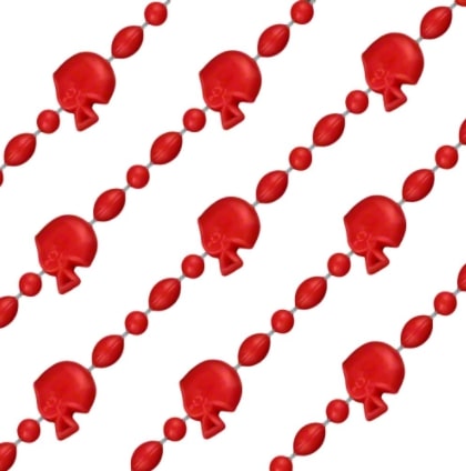Football Helmet Bead Necklaces Non Metallic Red Pack Of 12