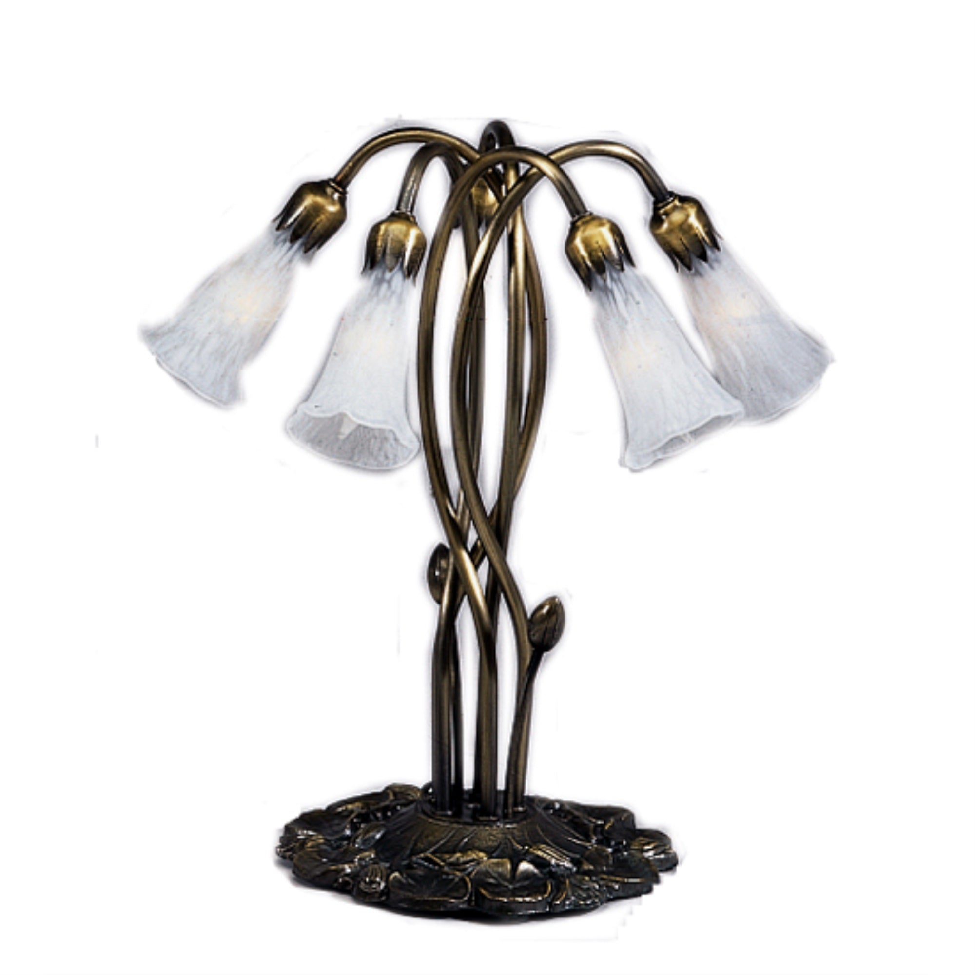 16.5'H White Pond Lily 5 Lt Accent Lamp