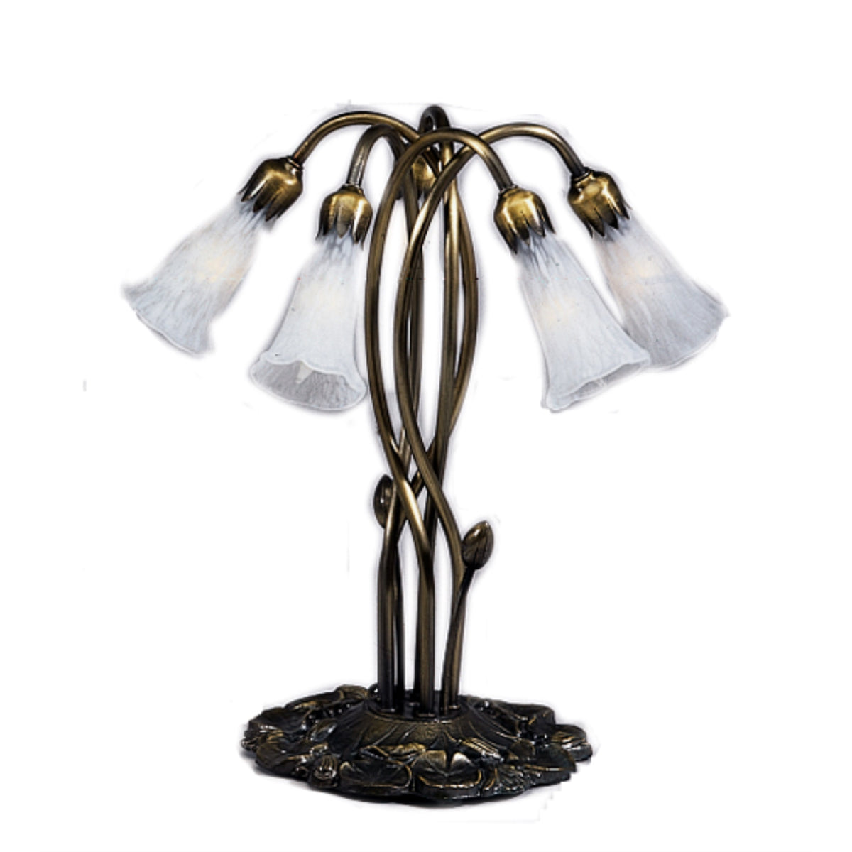 16.5'H White Pond Lily 5 Lt Accent Lamp