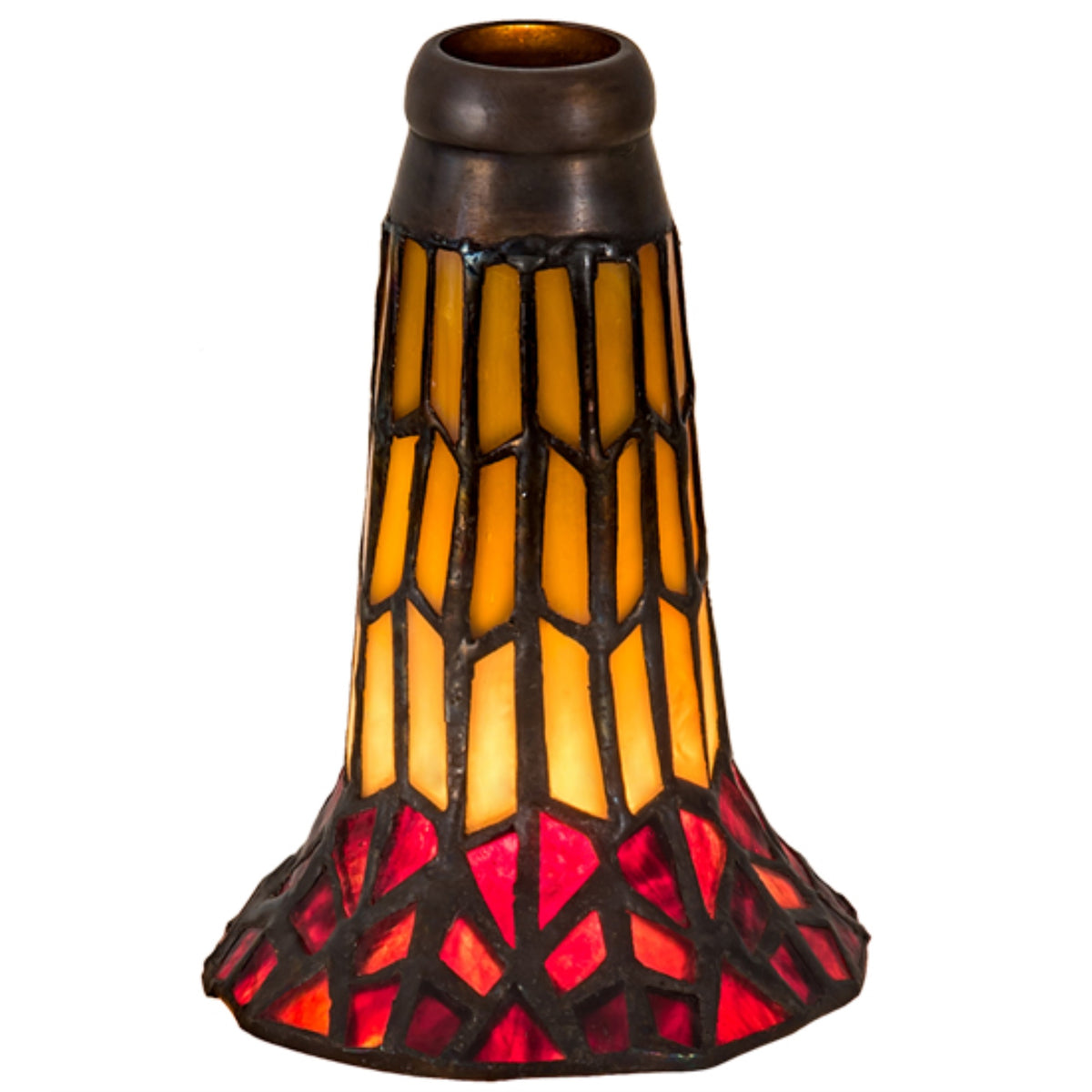 4' Wide X 6' High Tiffany Pond Lily Honey Wisp & Red Shade