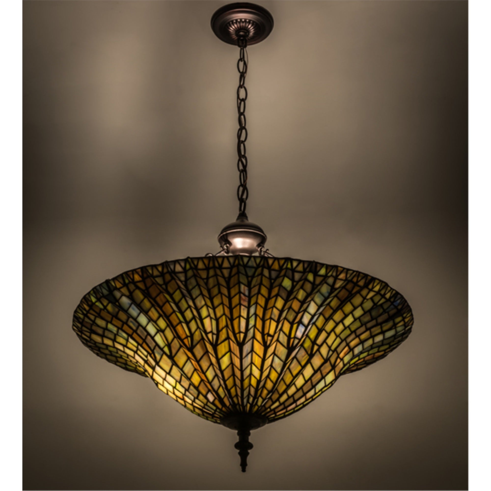 24'W Tiffany Lotus Leaf Inverted Pendant