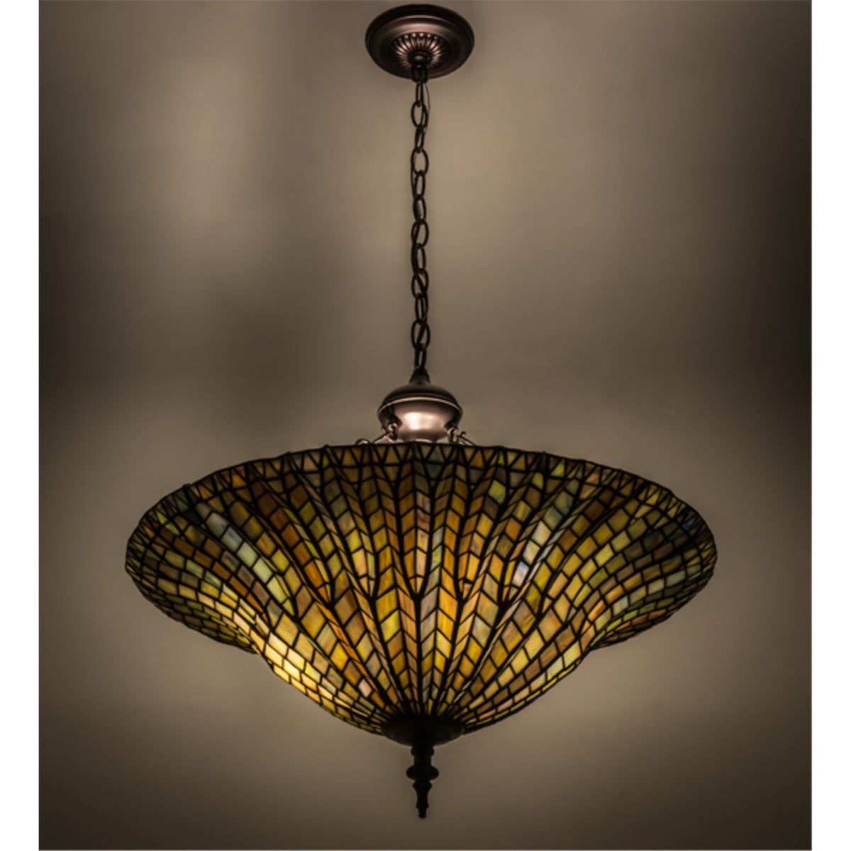 24'W Tiffany Lotus Leaf Inverted Pendant
