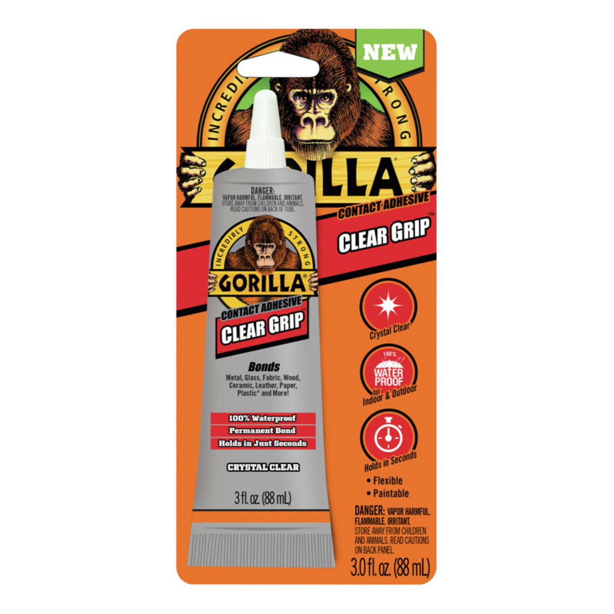 Gorilla Clr Grip Adh 3Oz (Pack Of 6)