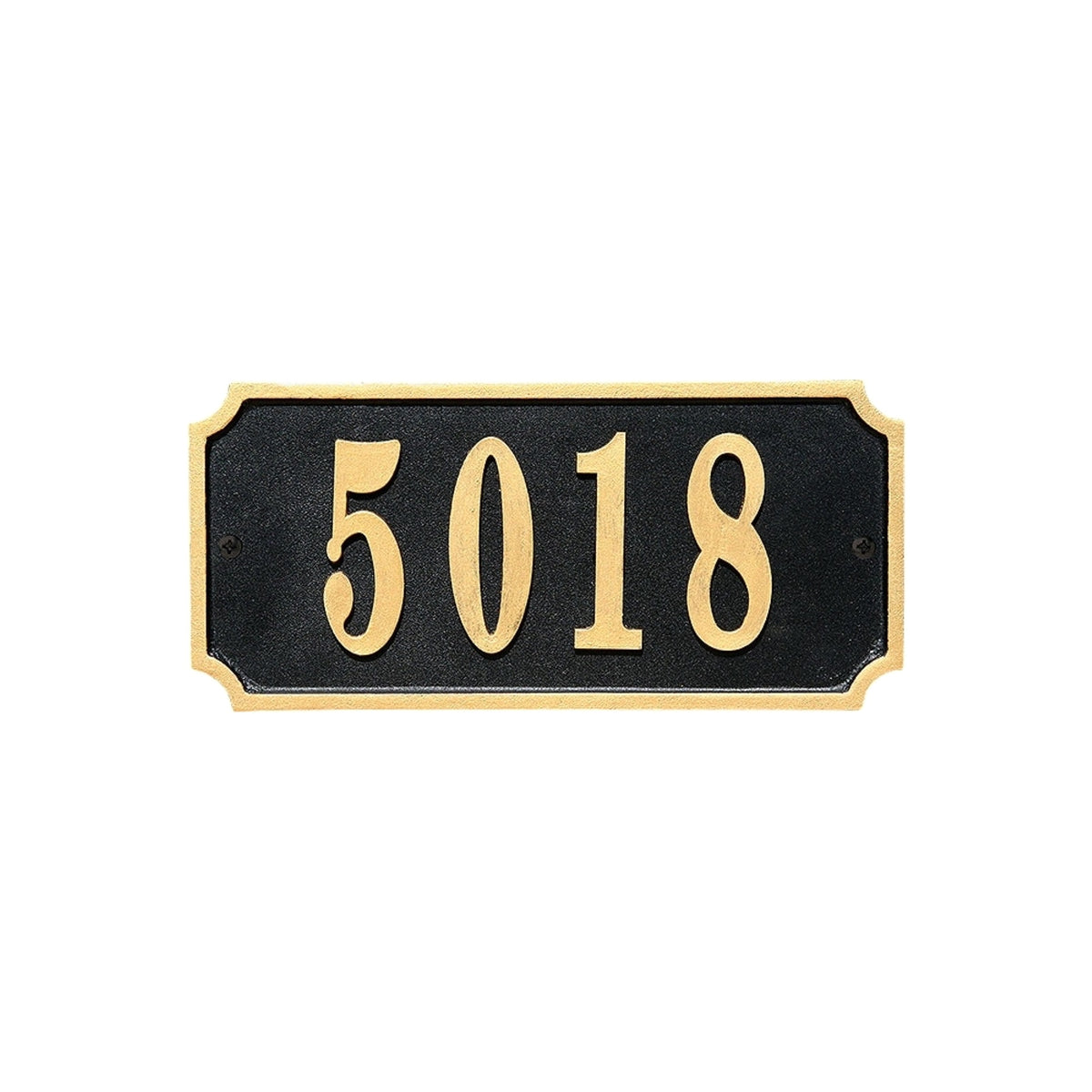 Waterford Rectangle Cast Aluminum Black With Gold Border Address Plaque