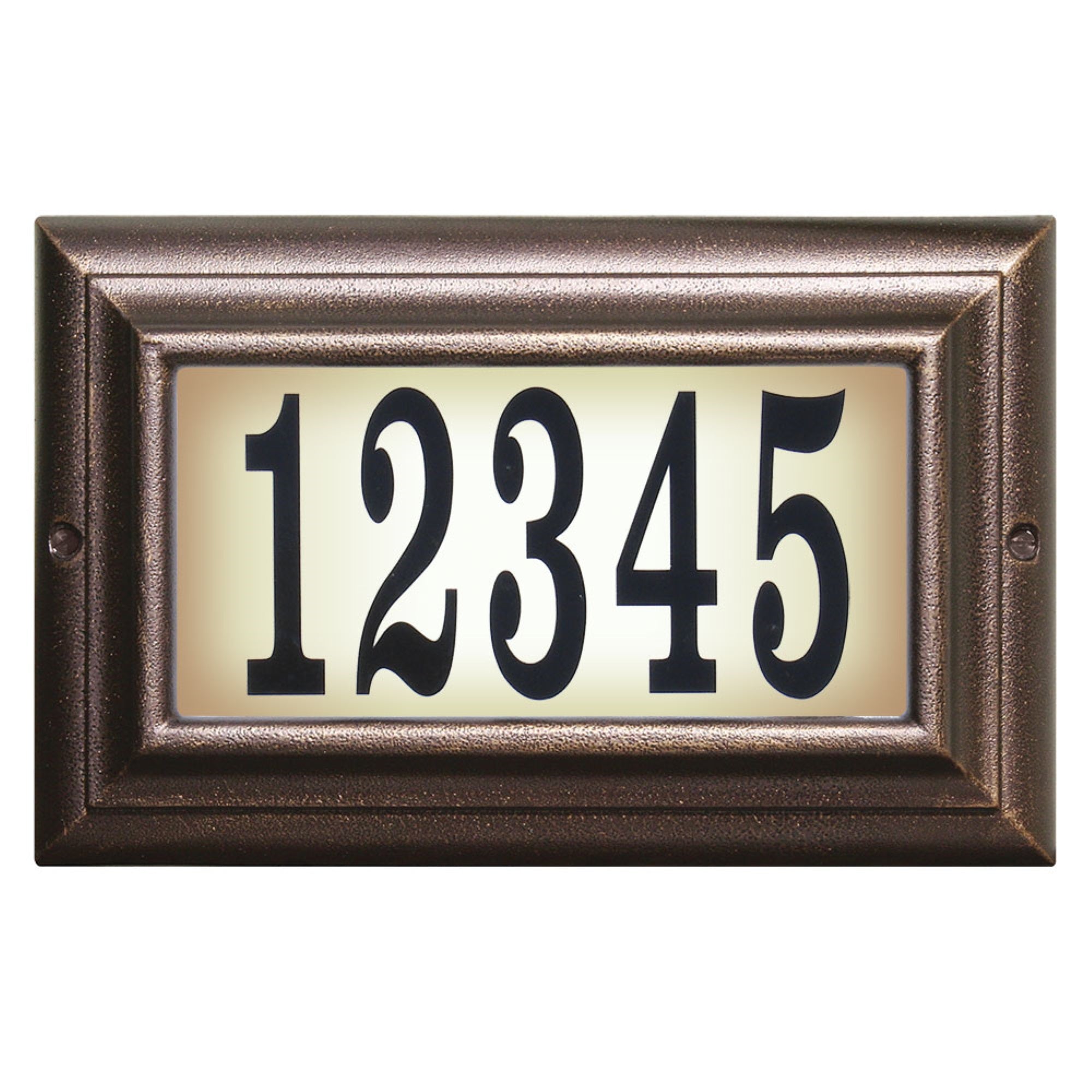 Edgewood Standard Lighted Address Plaque In Antique Copper Frame Color