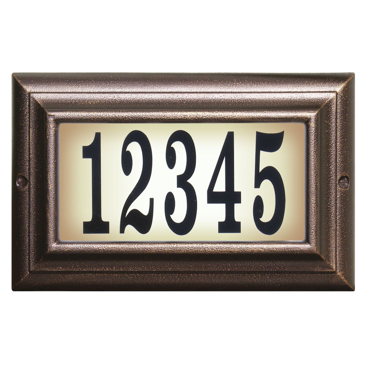 Edgewood Standard Lighted Address Plaque In Antique Copper Frame Color