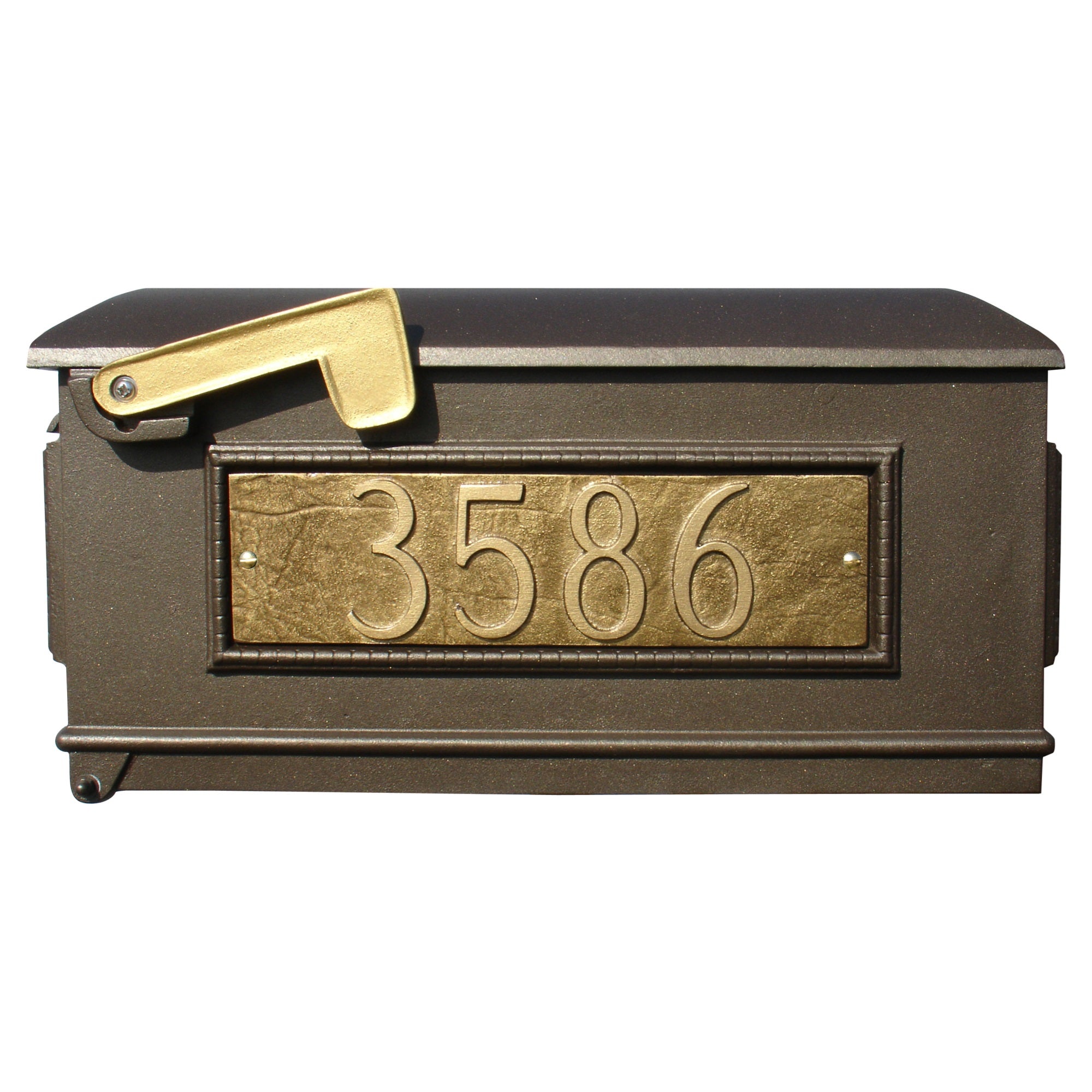 Lewiston Mailbox Only With 3 Cast Aluminum Personalized Address Plates