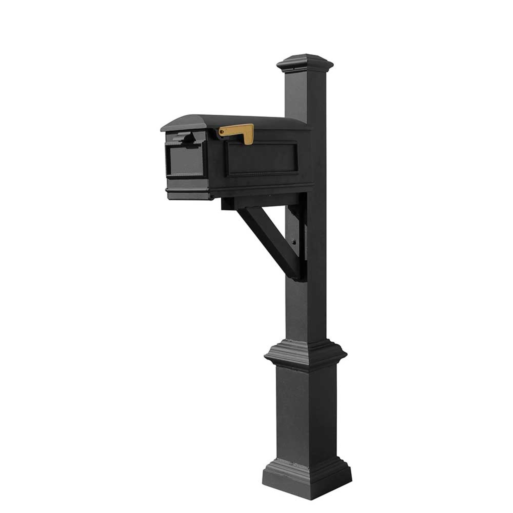 Westhaven System With Lewiston Mailbox, Square Base & Pyramid Finial In (Black)