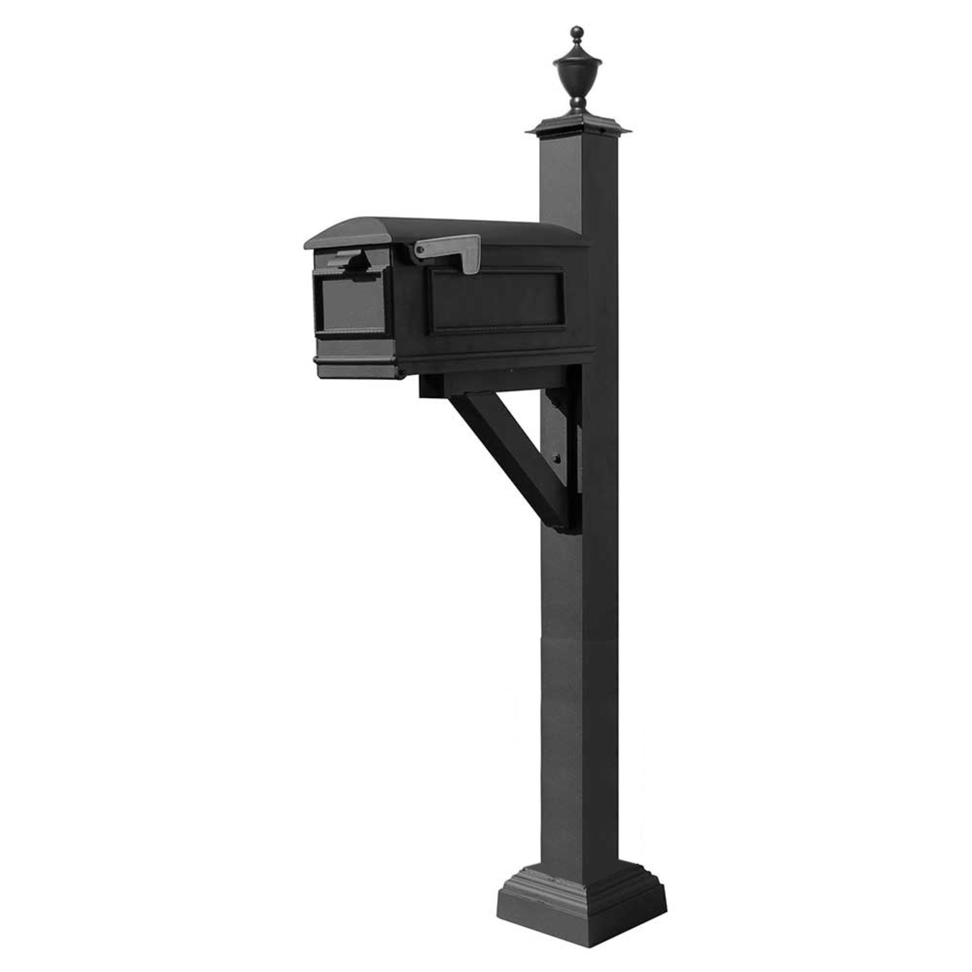 Westhaven System With Lewiston Mailbox, Square Collar & Urn Finial In (Black)