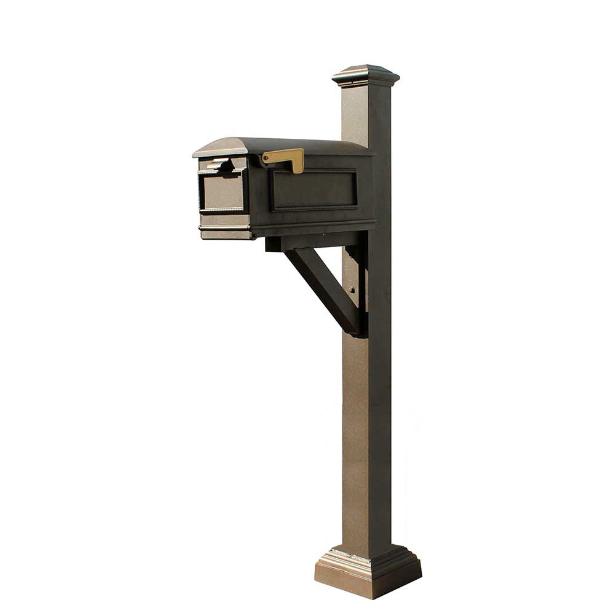 Westhaven System With Lewiston Mailbox, Square Collar & Pyramid Finial In (Bronze)