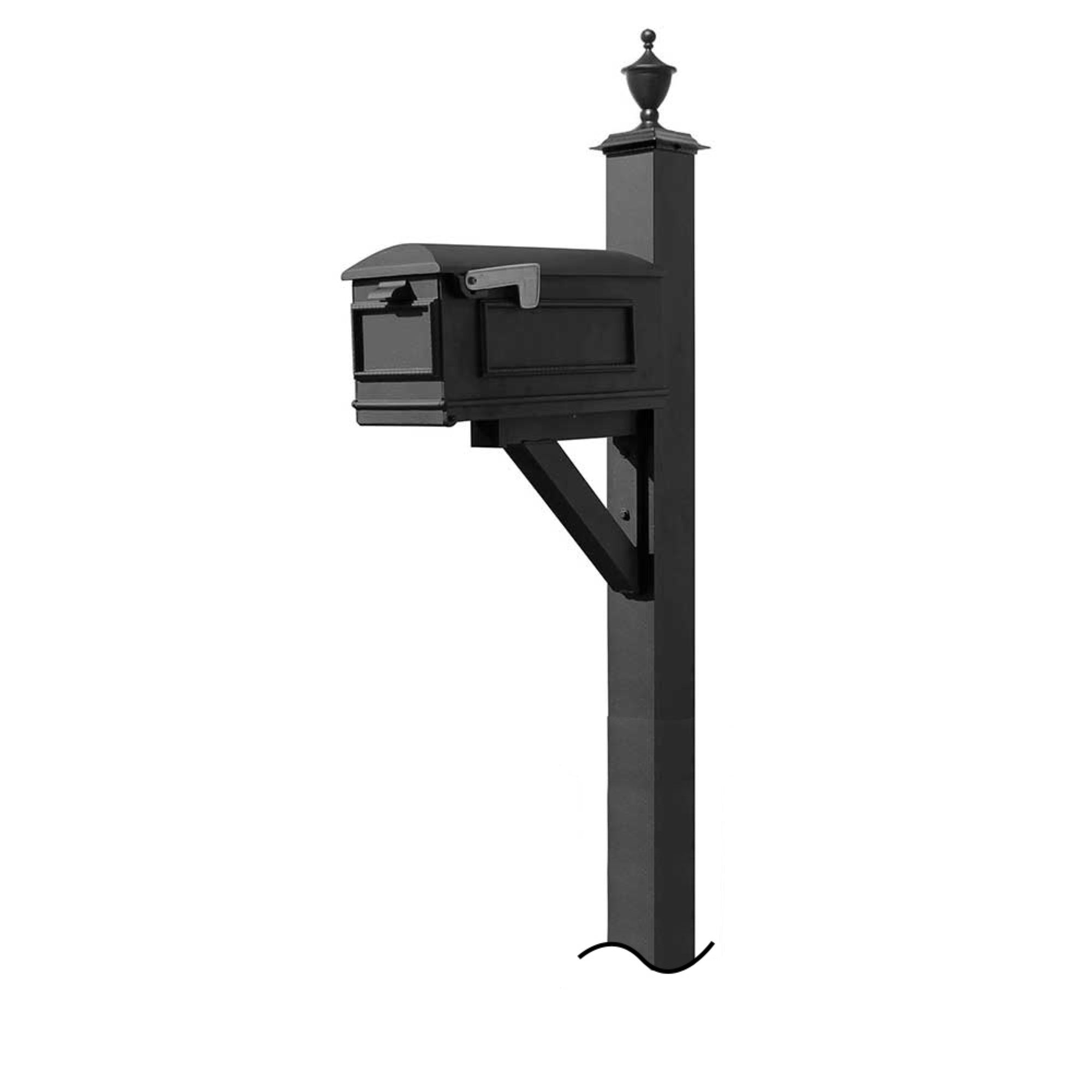 Westhaven System With Lewiston Mailbox (No Base) Urn Finial In (Black)