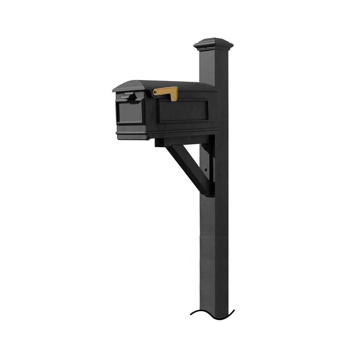Westhaven System With Lewiston Mailbox (No Base) Pyramid Finial In (Black)