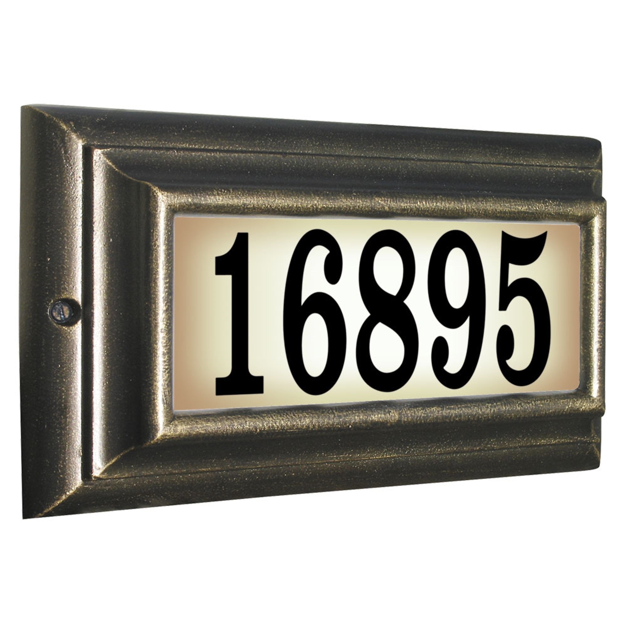 Edgewood Standard Lighted Address Plaque In French Bronze Frame Color