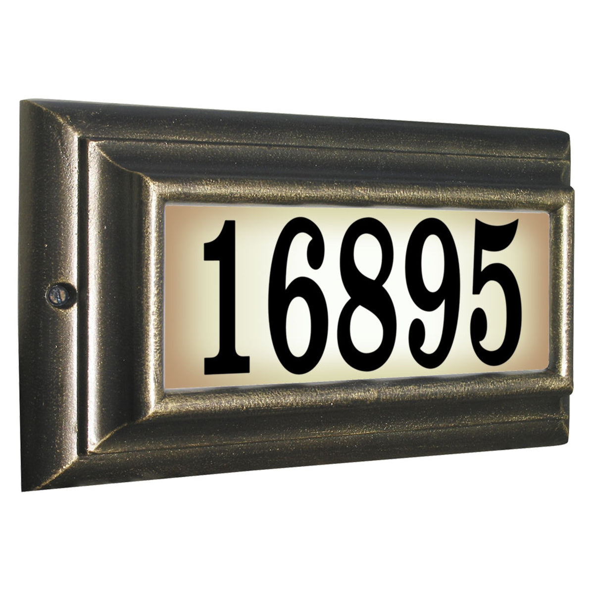 Edgewood Standard Lighted Address Plaque In French Bronze Frame Color