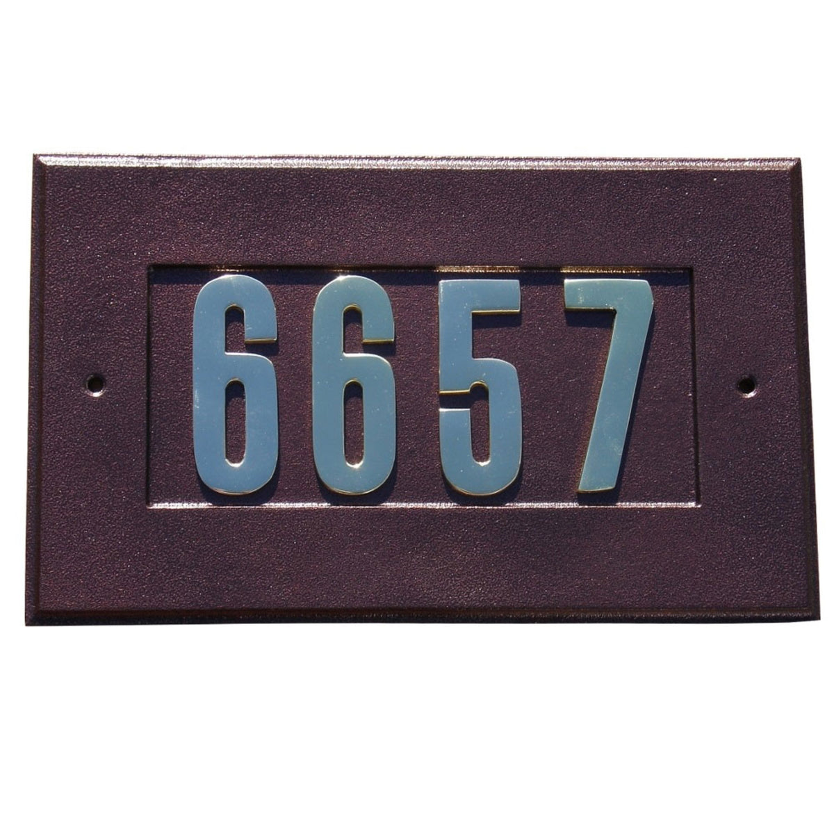 Manchester Address Plate With 3' Gold Brass Numbers  (Numbers Included)  In Antique Copper