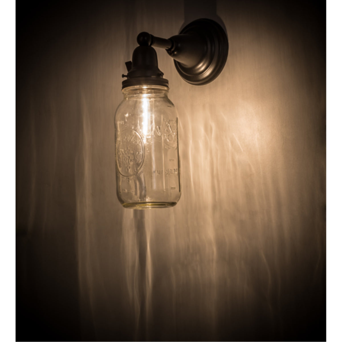 5.5'W Mason Jar Wall Sconce