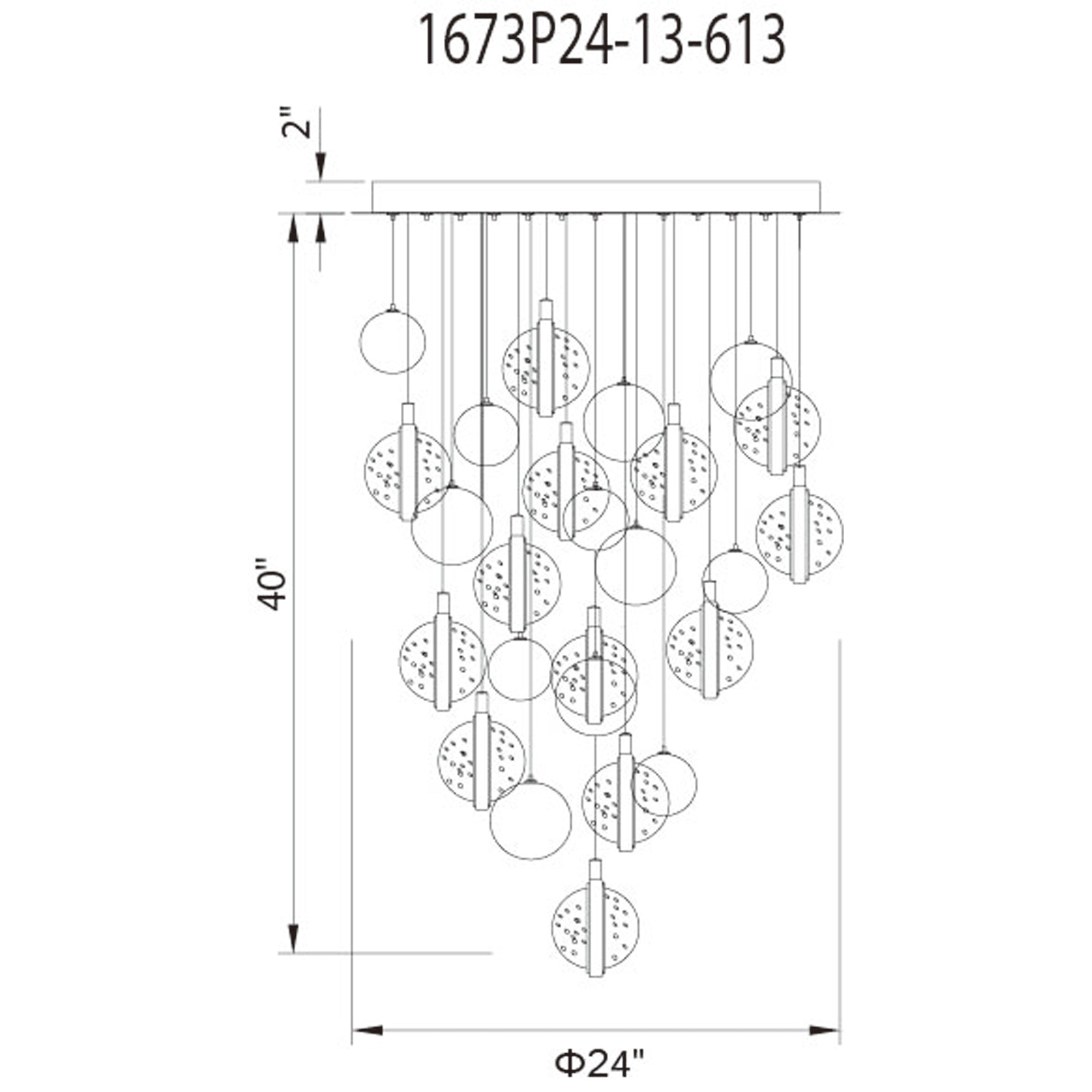 Salvador 24 In Led Integrated Polished Nickel Chandelier