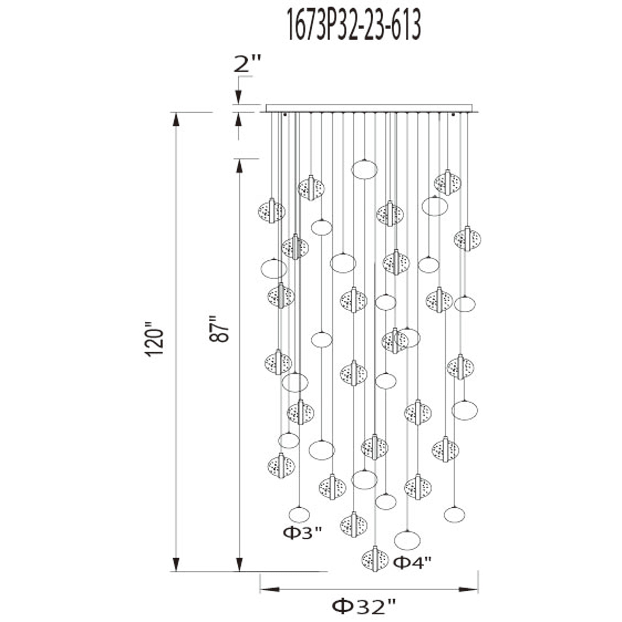 Salvador 32 In Led Integrated Polished Nickel Chandelier