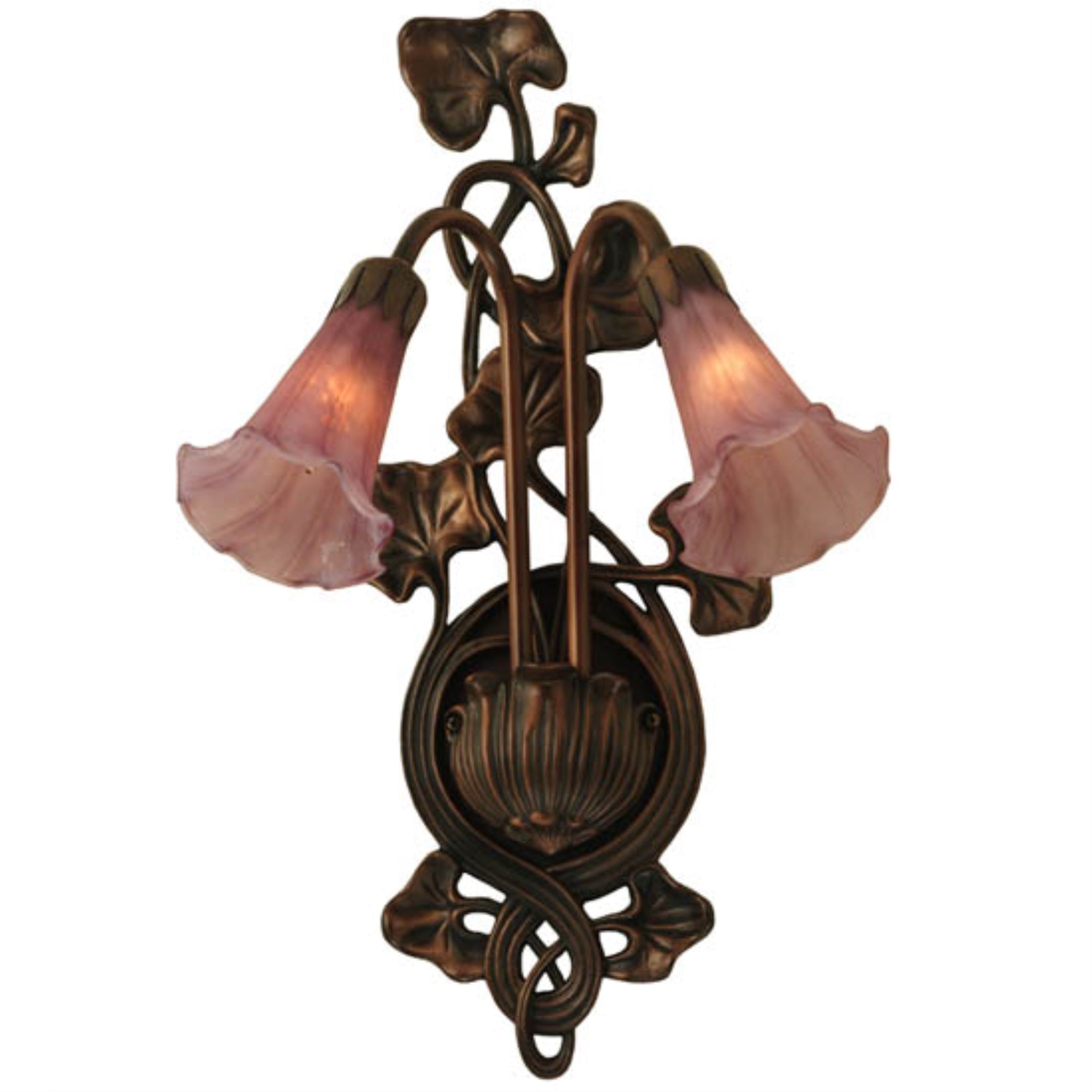 11'W Lavender Pond Lily 2 Lt Wall Sconce