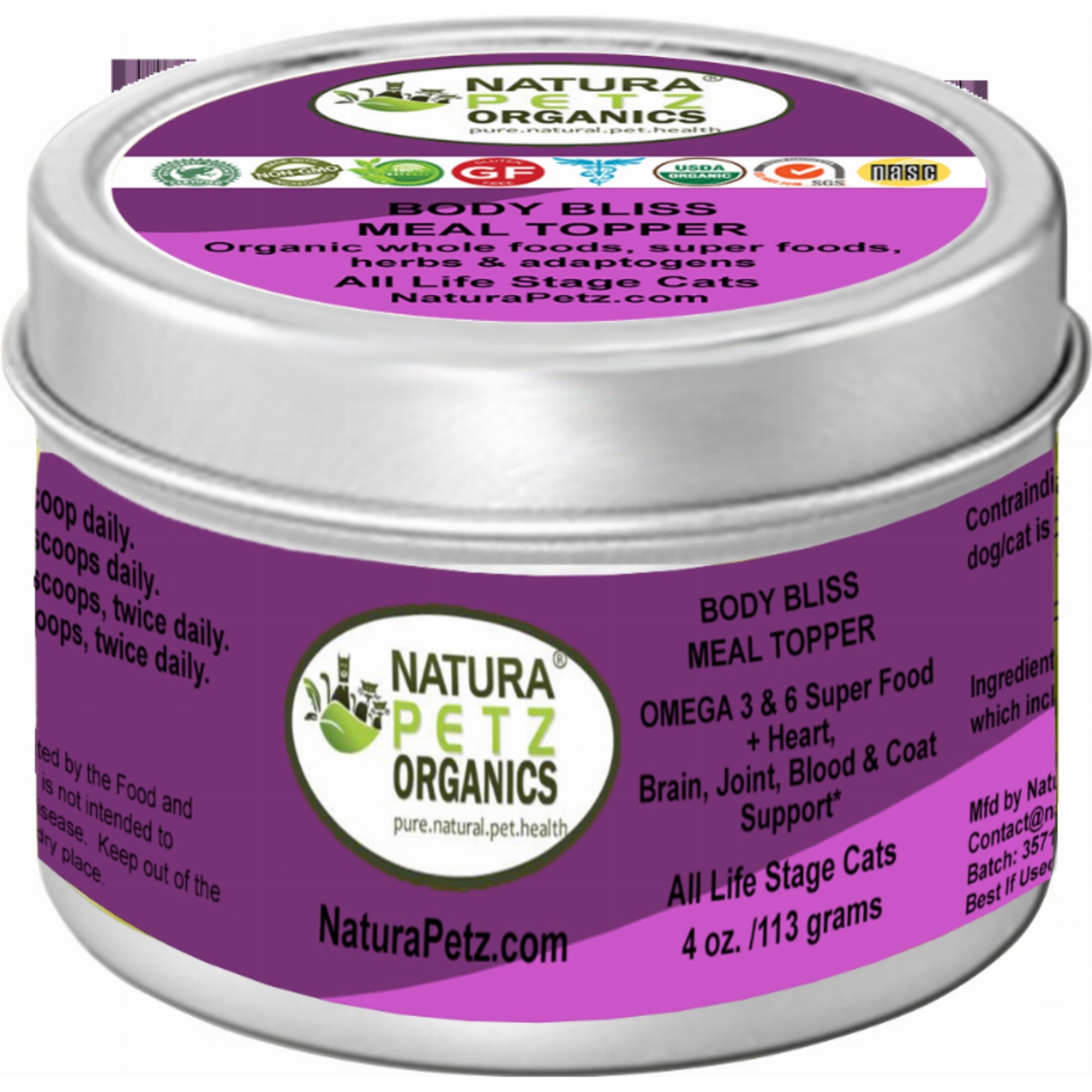 Body Bliss Meal Topper- Omega 3 & 6 Super Food + Heart, Brain Joint, Blood & Coat Support*